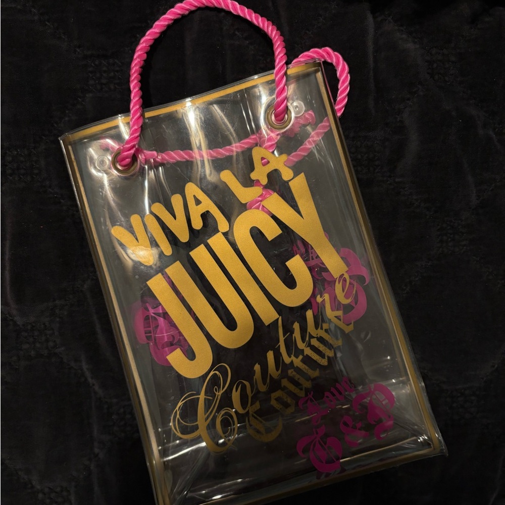 Juicy Couture Gold and Pink Clear Tote